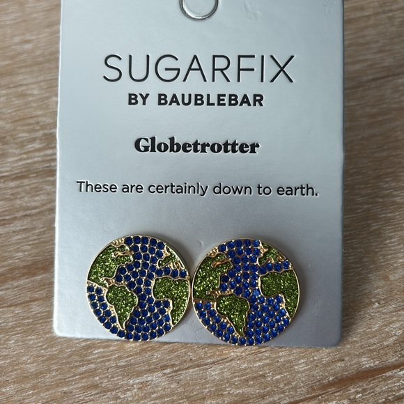 NWT Sugarfix by Baublebar Globetrotter Globe Pave Earrings - Picture 2 of 4